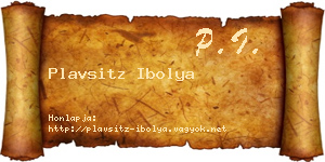 Plavsitz Ibolya névjegykártya